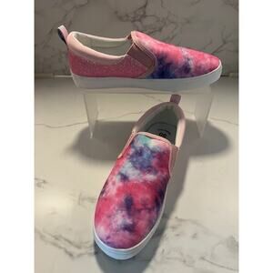 SO Youth Girl's Artic Slip on Comfort Walking Shoes Pastel/Tie Dye Sz 5, NWT